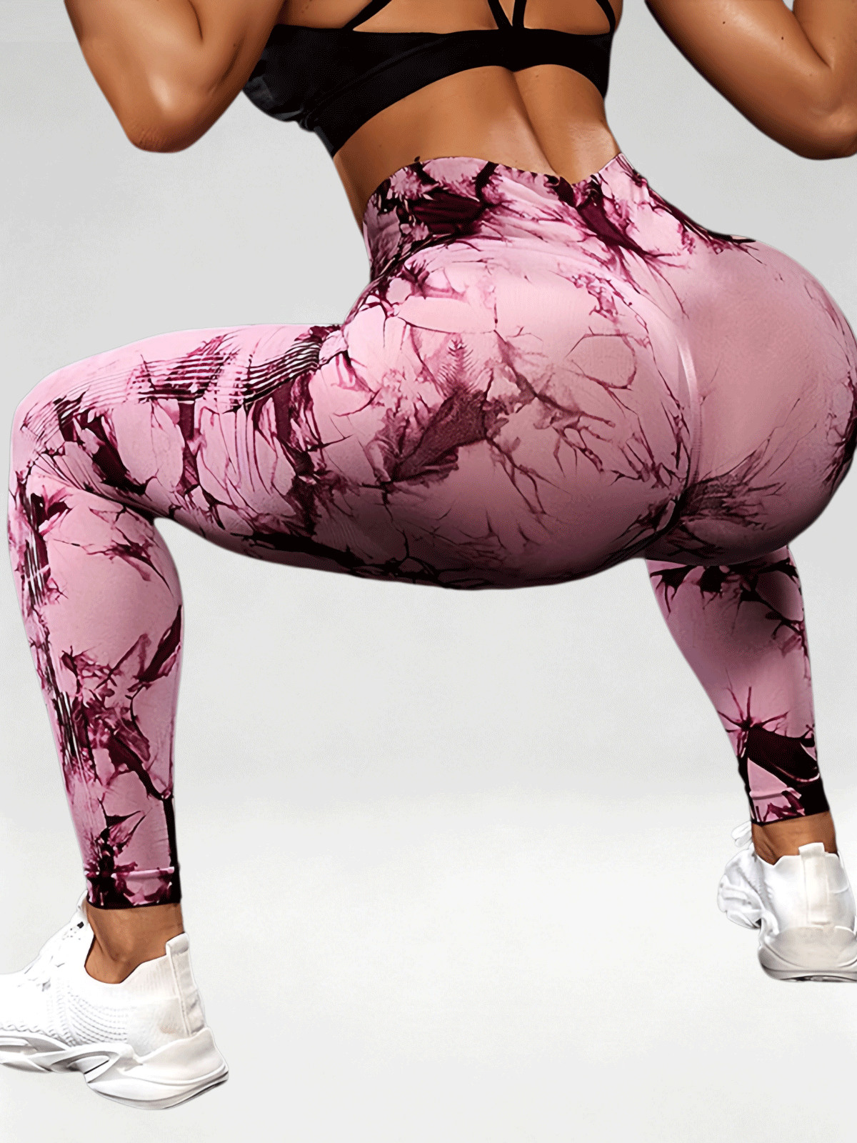 Flexvibe Women High Waist Seamless Tie‑Dye Yoga Leggings Hip Lifting Tummy Control Gym Workout Pants