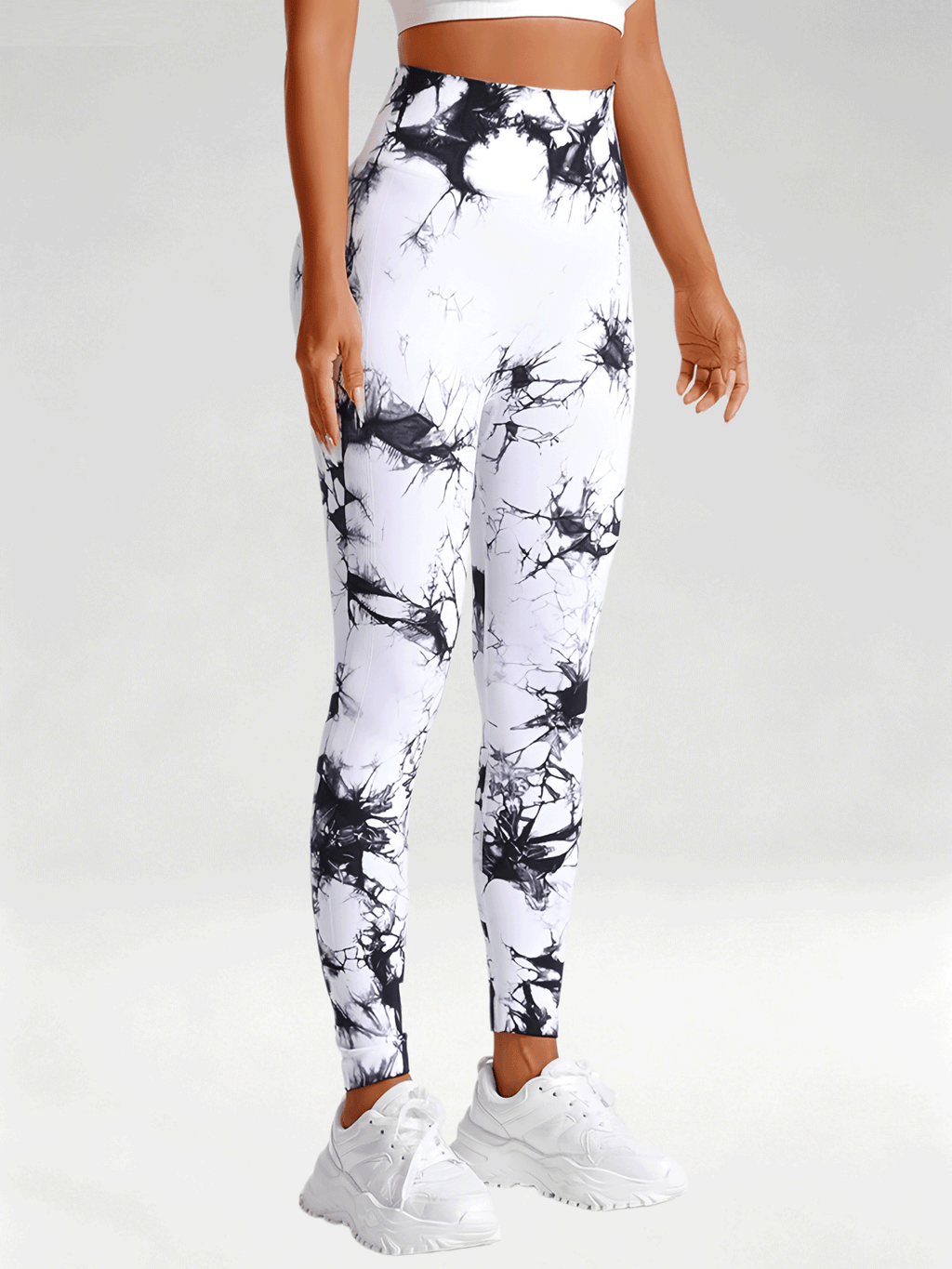 Flexvibe Women High Waist Seamless Tie‑Dye Yoga Leggings Hip Lifting Tummy Control Gym Workout Pants