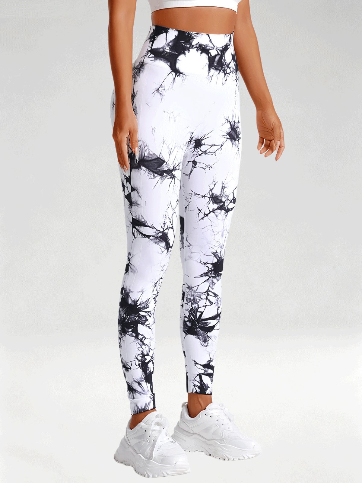 Flexvibe Women High Waist Seamless Tie‑Dye Yoga Leggings Hip Lifting Tummy Control Gym Workout Pants