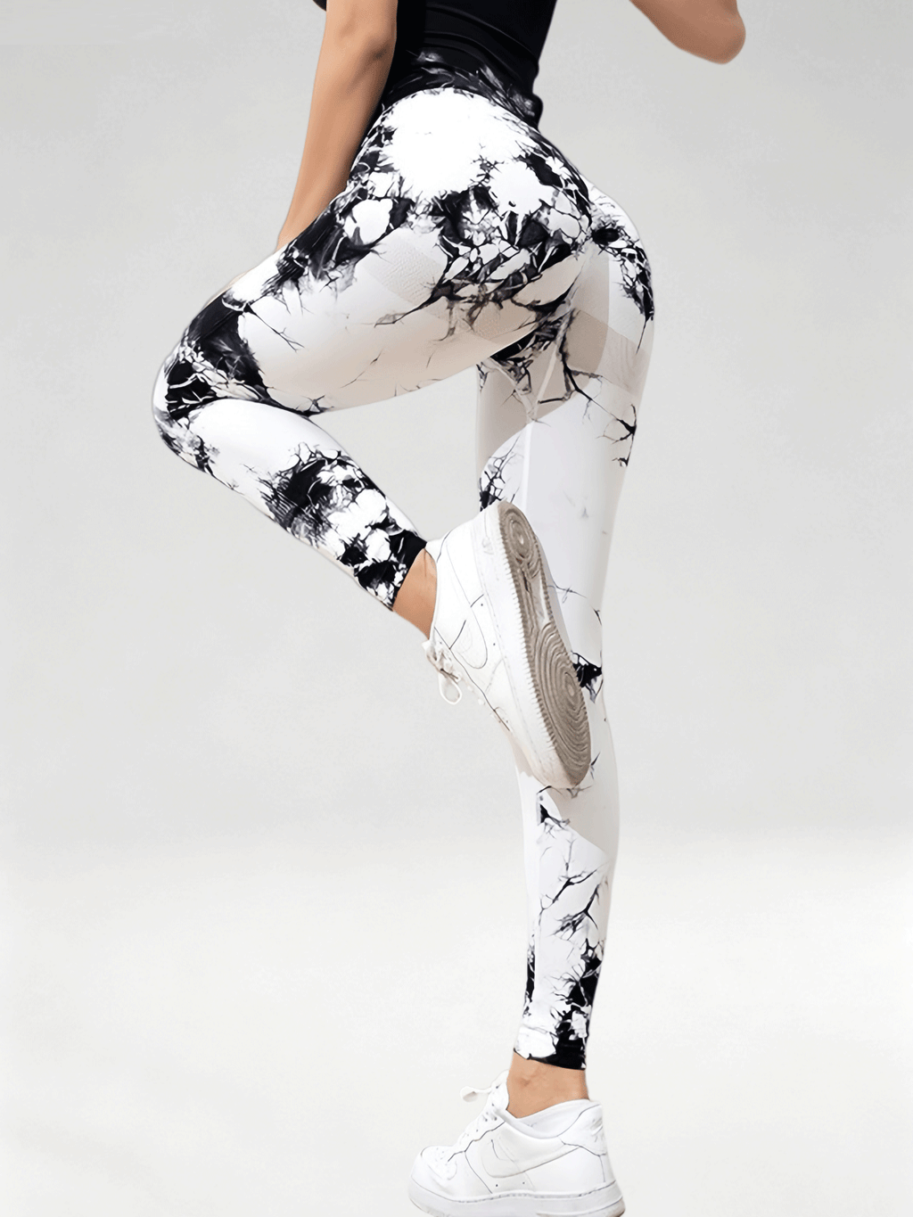 Flexvibe Women High Waist Seamless Tie‑Dye Yoga Leggings Hip Lifting Tummy Control Gym Workout Pants