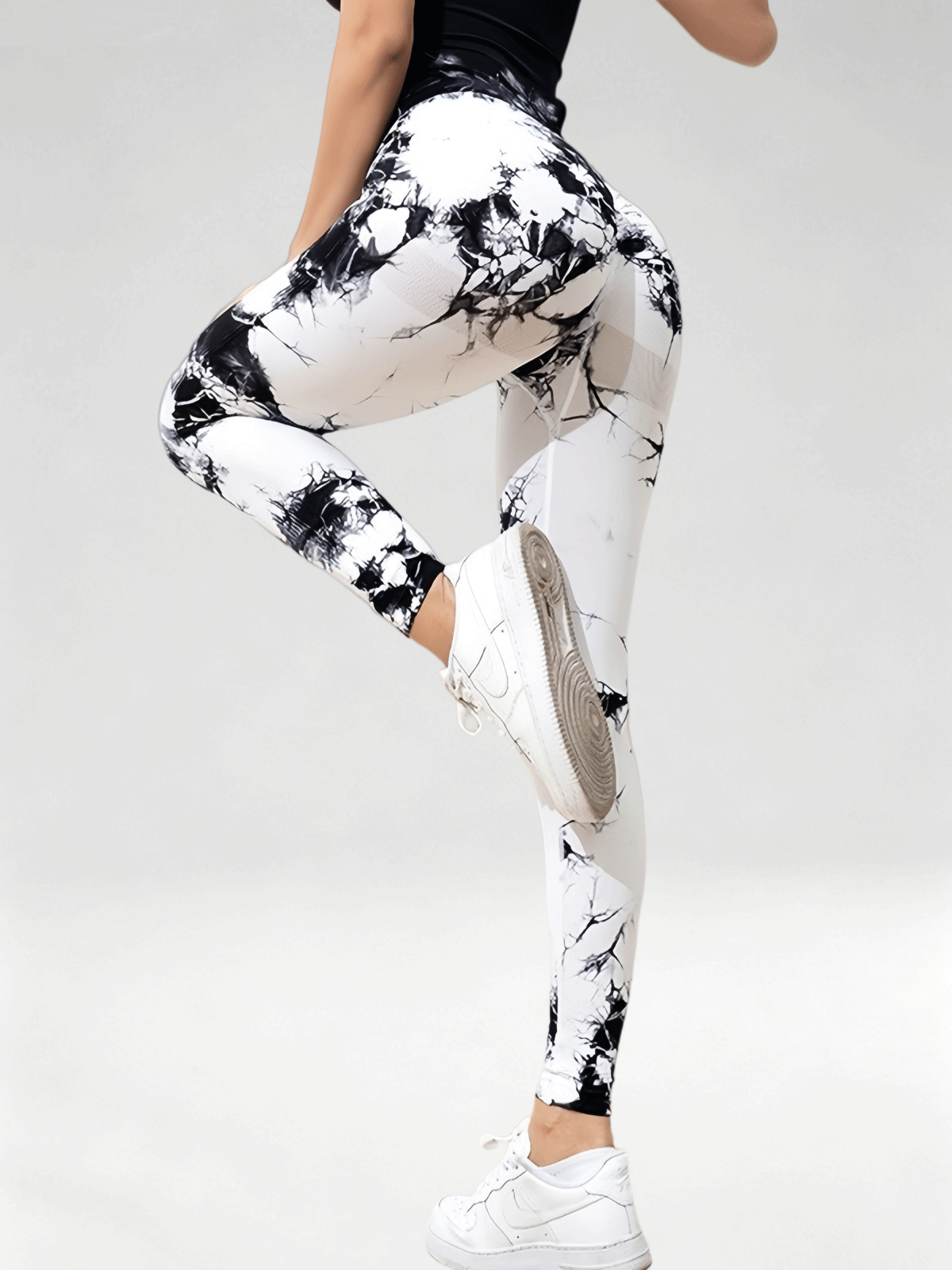 Flexvibe Women High Waist Seamless Tie‑Dye Yoga Leggings Hip Lifting Tummy Control Gym Workout Pants