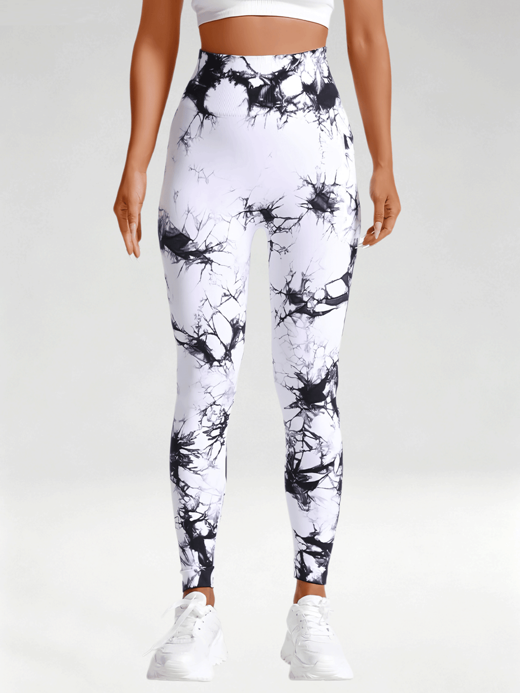 Flexvibe Women High Waist Seamless Tie‑Dye Yoga Leggings Hip Lifting Tummy Control Gym Workout Pants