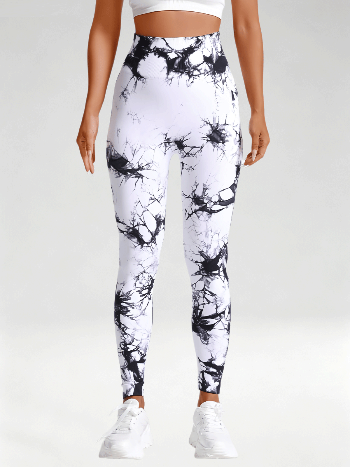 Flexvibe Women High Waist Seamless Tie‑Dye Yoga Leggings Hip Lifting Tummy Control Gym Workout Pants