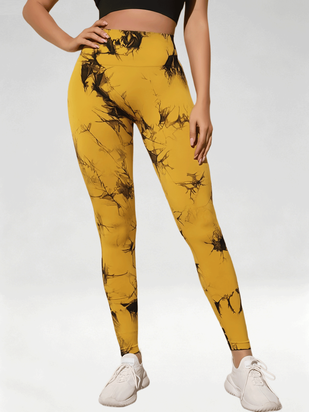 Flexvibe Women High Waist Seamless Tie‑Dye Yoga Leggings Hip Lifting Tummy Control Gym Workout Pants