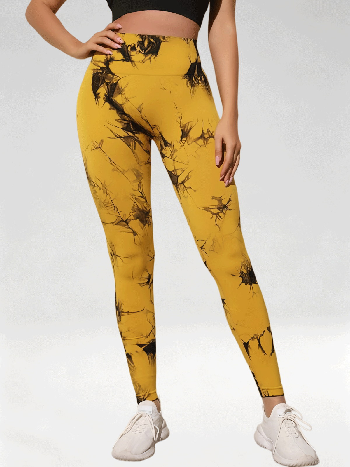 Flexvibe Women High Waist Seamless Tie‑Dye Yoga Leggings Hip Lifting Tummy Control Gym Workout Pants