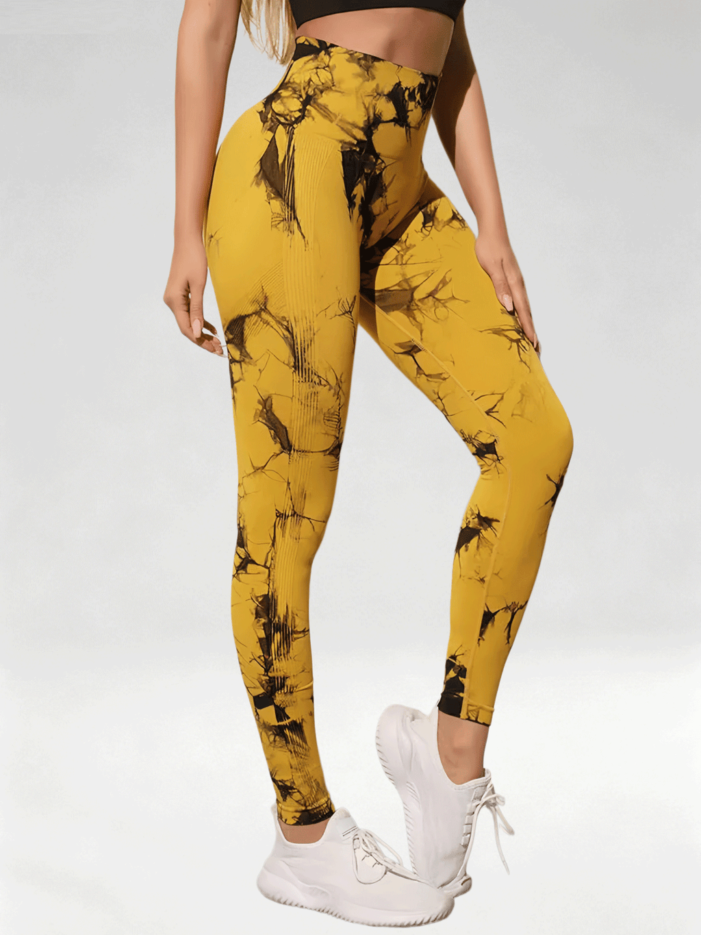 Flexvibe Women High Waist Seamless Tie‑Dye Yoga Leggings Hip Lifting Tummy Control Gym Workout Pants