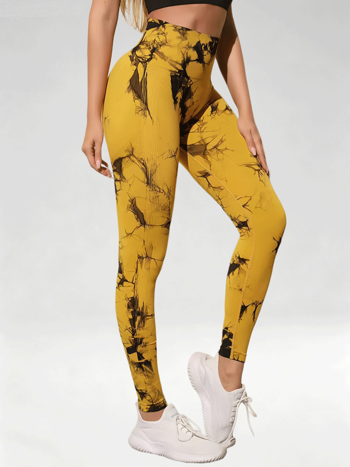 Flexvibe Women High Waist Seamless Tie‑Dye Yoga Leggings Hip Lifting Tummy Control Gym Workout Pants