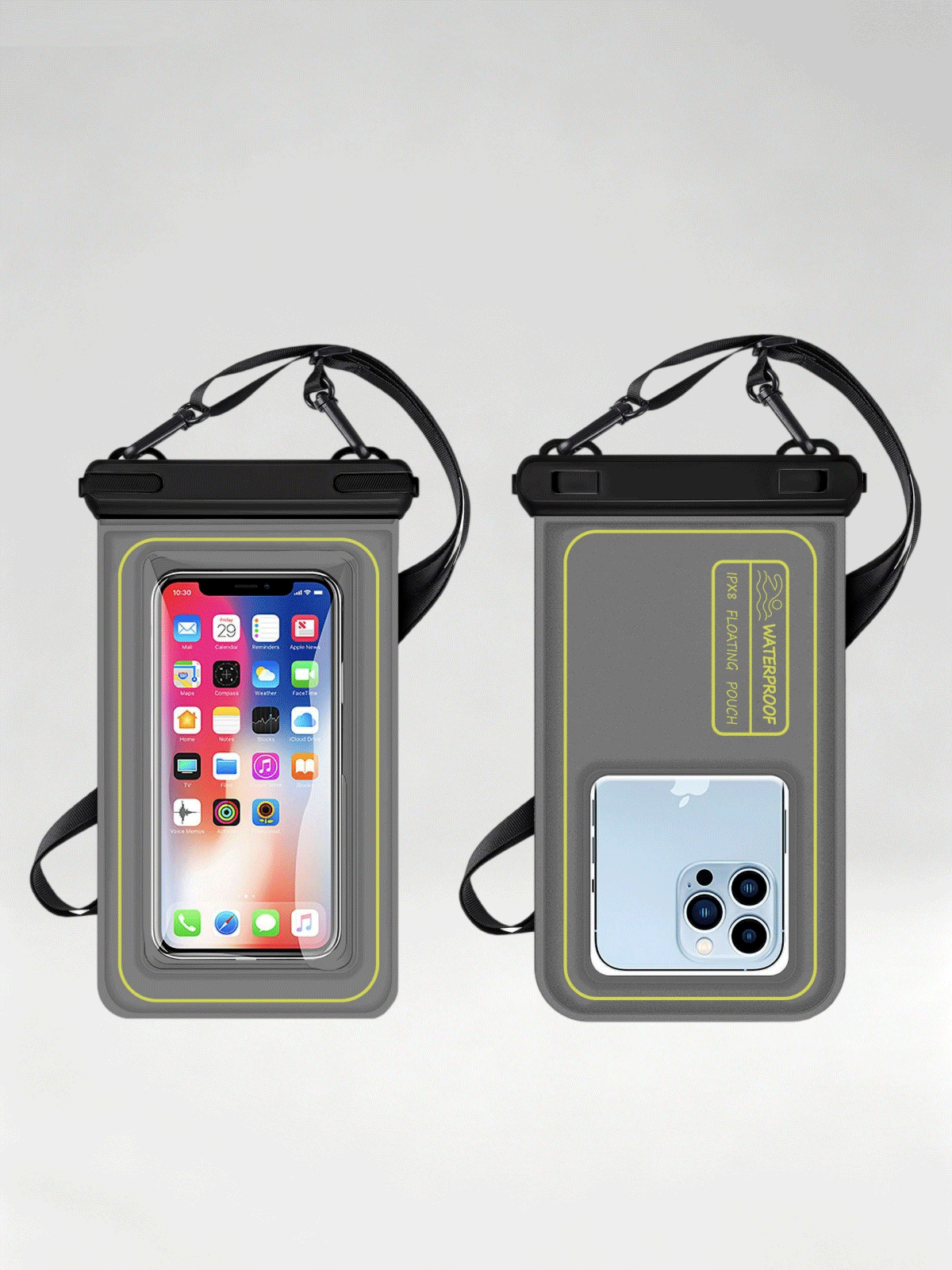Flexvibe Floating Waterproof Phone Pouch with Dual Hooks, Touch Screen Dry Bag for Swimming