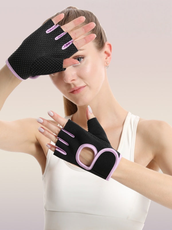 Flexvibe Half Finger Workout Gloves, Breathable Anti-Slip Wrist Support Blister Prevention Gym Gloves for Dumbbell Training, Cycling & Rock Climbing