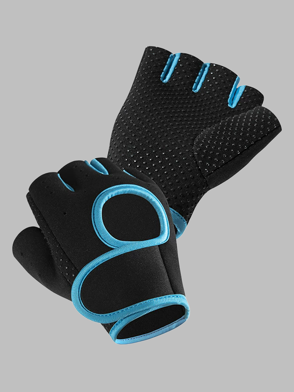 Flexvibe Half Finger Workout Gloves, Breathable Anti-Slip Wrist Support Blister Prevention Gym Gloves for Dumbbell Training, Cycling & Rock Climbing
