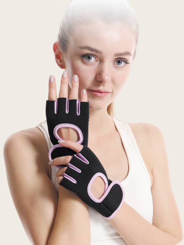 Flexvibe Half Finger Workout Gloves, Breathable Anti-Slip Wrist Support Blister Prevention Gym Gloves for Dumbbell Training, Cycling & Rock Climbing