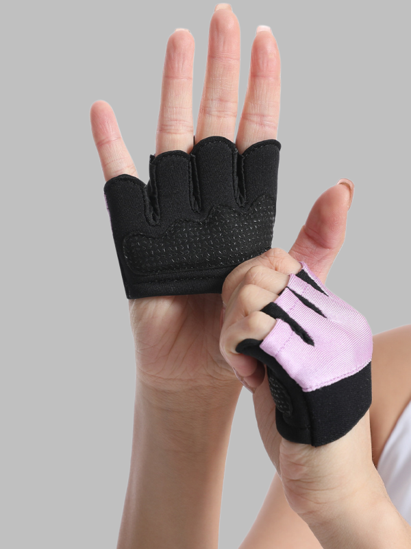 Flexvibe Half-Finger Gym Gloves, Silicone Anti-Slip Anti-Callus Hand Protectors for Dumbbell, Pull-Up Bar & Workout Equipment Training