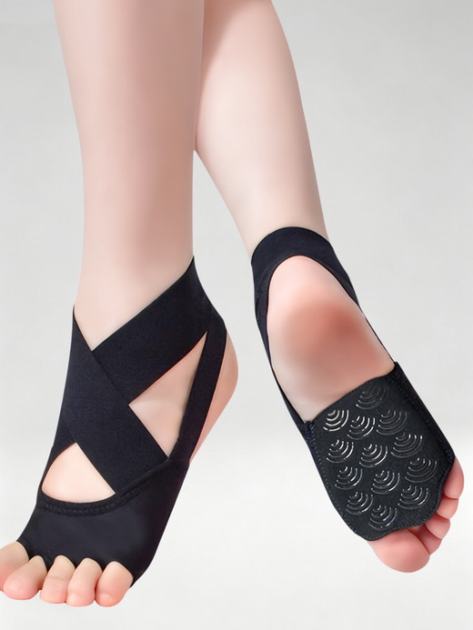 Flexvibe Open‑Toe Non‑Slip Yoga Socks for Women, Breathable Half‑Palm Grip Socks for Summer Indoor Pilates Workouts