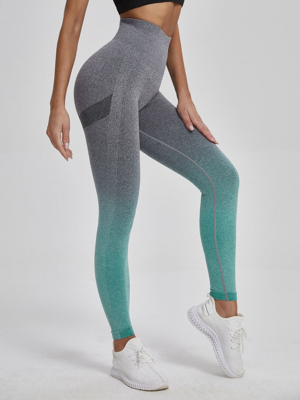 Flexvibe Seamless Knit High Stretch Yoga Leggings, High Waist Butt Lifting Workout Pants for Women