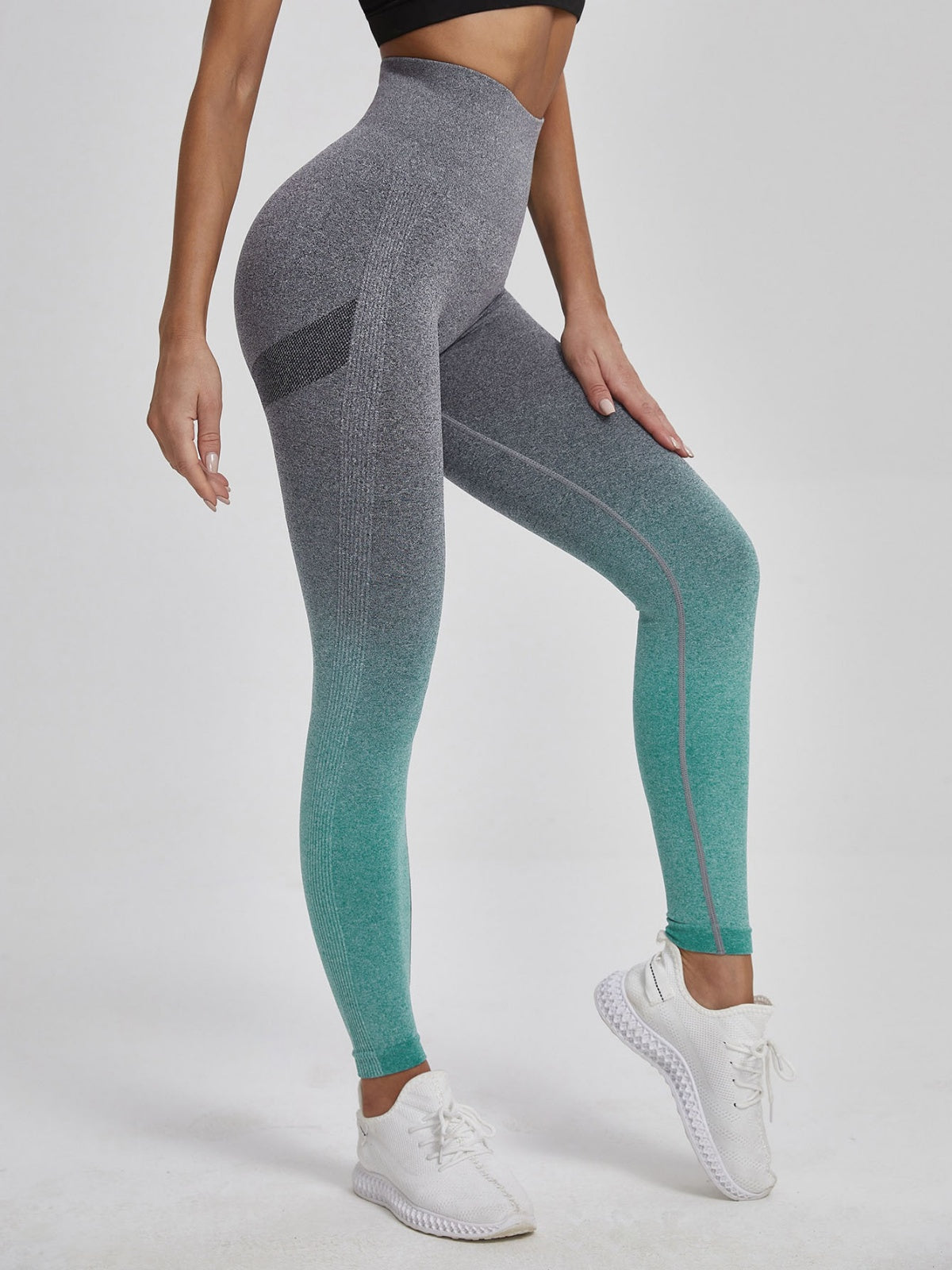 Flexvibe Seamless Knit High Stretch Yoga Leggings, High Waist Butt Lifting Workout Pants for Women