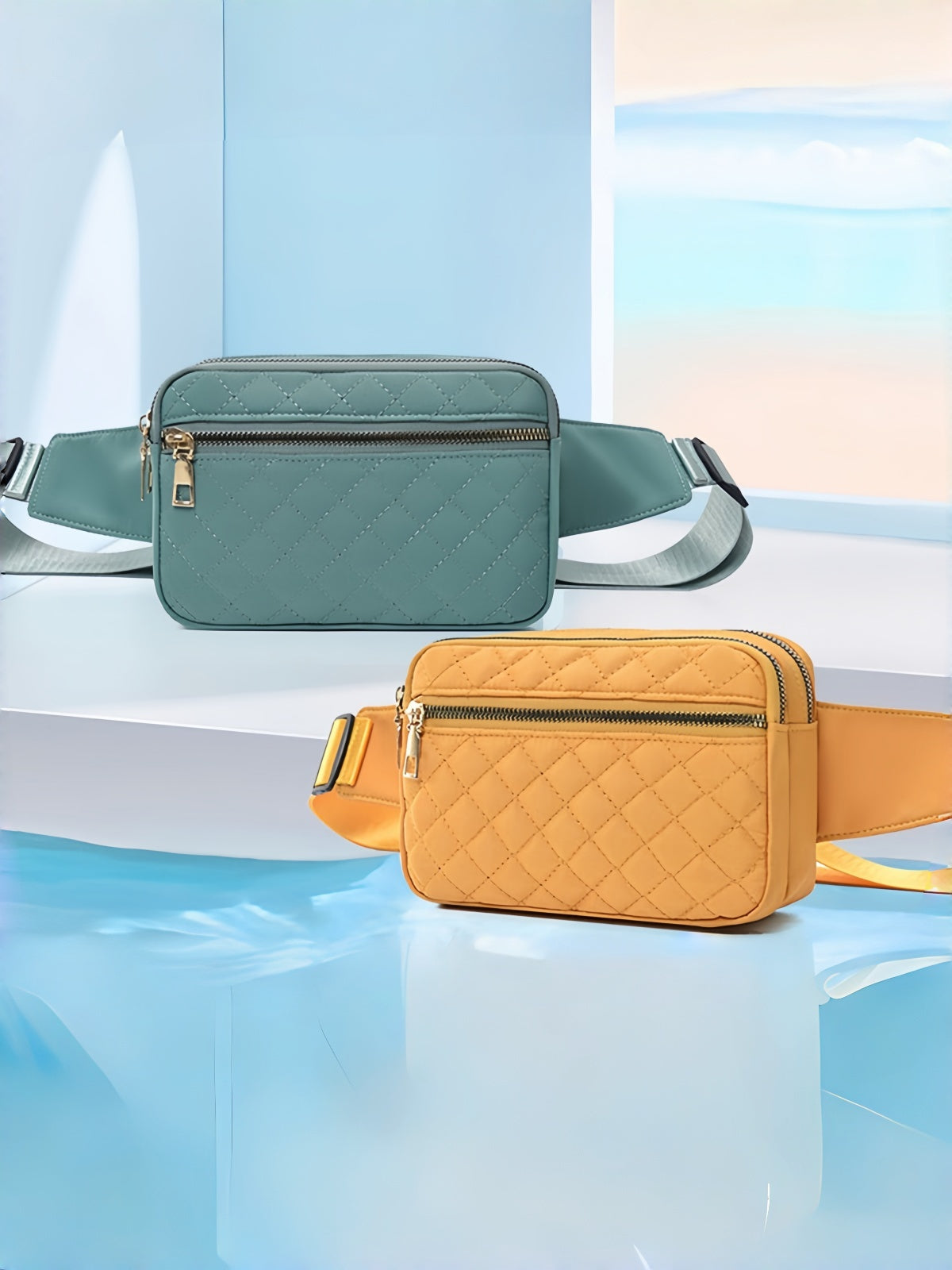 Flexvibe Solid Color Women Waist Bag, Lightweight Casual Chest Crossbody Bag for Outdoor Travel