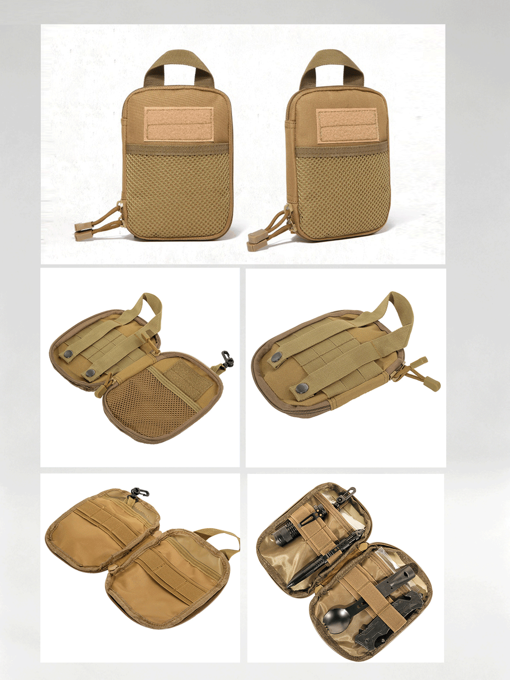 Flexvibe Mini Lightweight Tactical Pouch, Multi-purpose Camo Medical Tool Attachment Bag