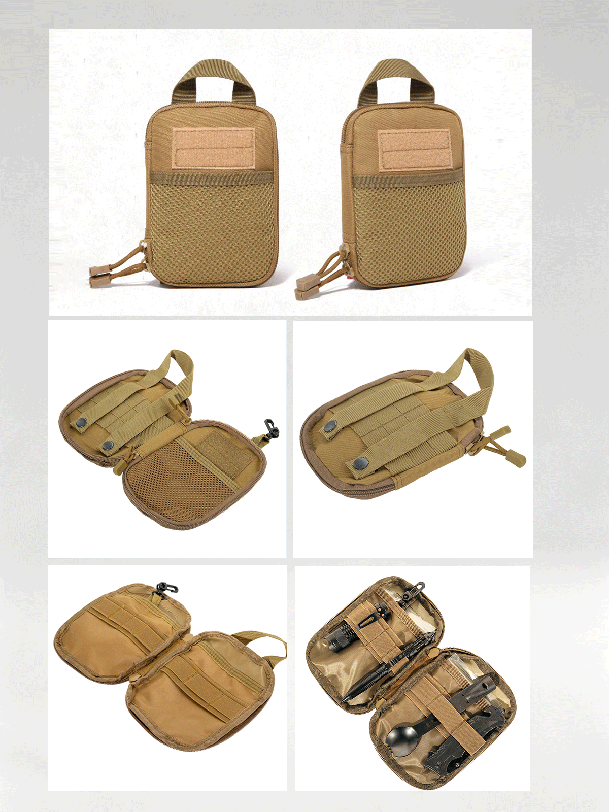 Flexvibe Mini Lightweight Tactical Pouch, Multi-purpose Camo Medical Tool Attachment Bag
