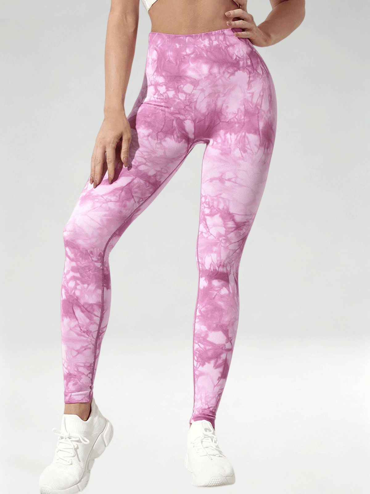 Flexvibe Tie Dye High Waist Leggings, Butt Lifting Quick Dry 9/8 Workout Pants for Women