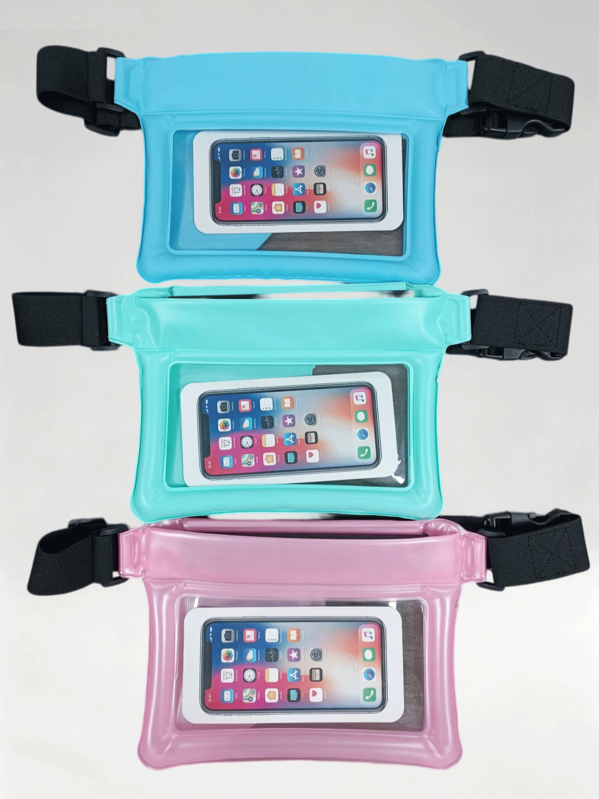Flexvibe IPX8 Waterproof Waist Bag, PVC Foam Floating Phone Pouch, Touch Screen Dry Bag for Swimming Rafting Outdoor