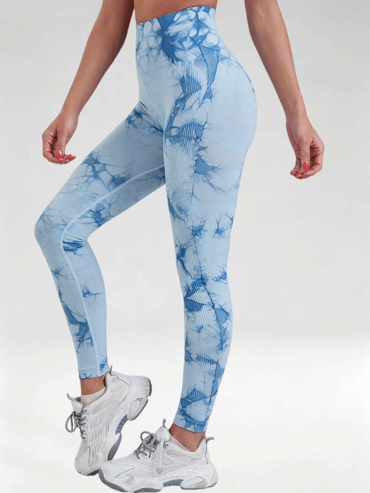 Flexvibe Tie Dye High Waist Leggings, Butt Lifting Quick Dry 9/8 Workout Pants for Women