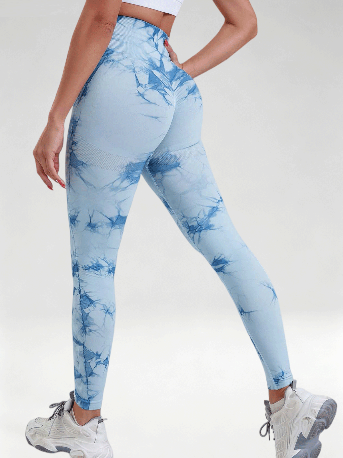 Flexvibe Tie Dye High Waist Leggings, Butt Lifting Quick Dry 9/8 Workout Pants for Women