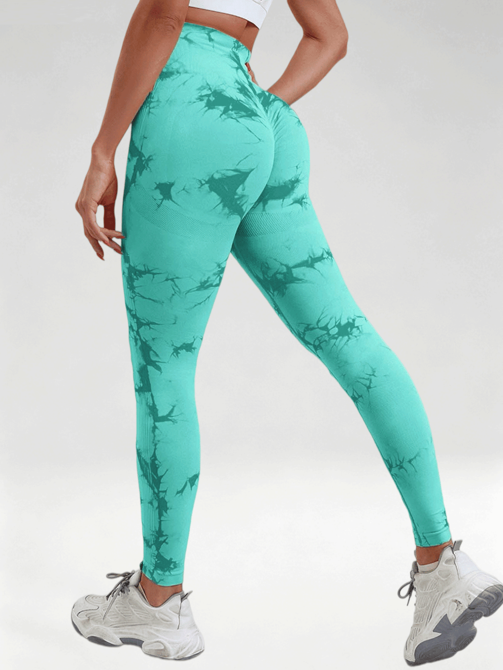 Flexvibe Tie Dye High Waist Leggings, Butt Lifting Quick Dry 9/8 Workout Pants for Women