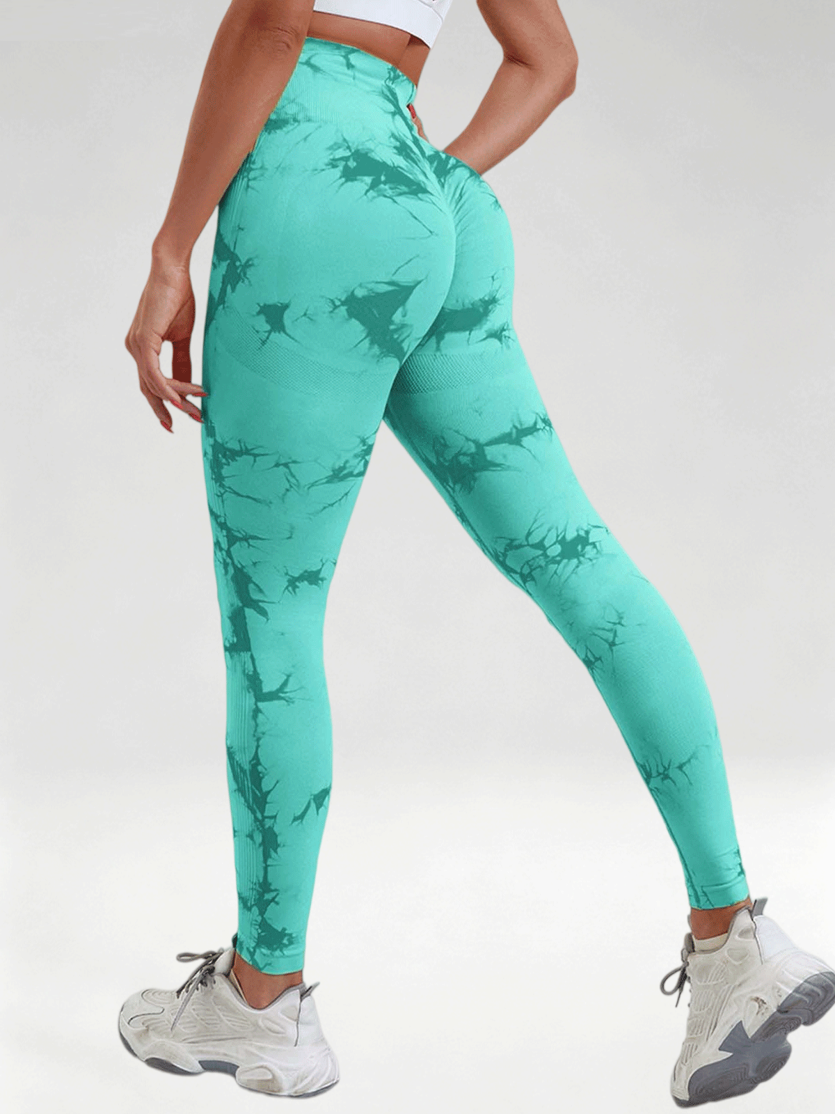 Flexvibe Tie Dye High Waist Leggings, Butt Lifting Quick Dry 9/8 Workout Pants for Women