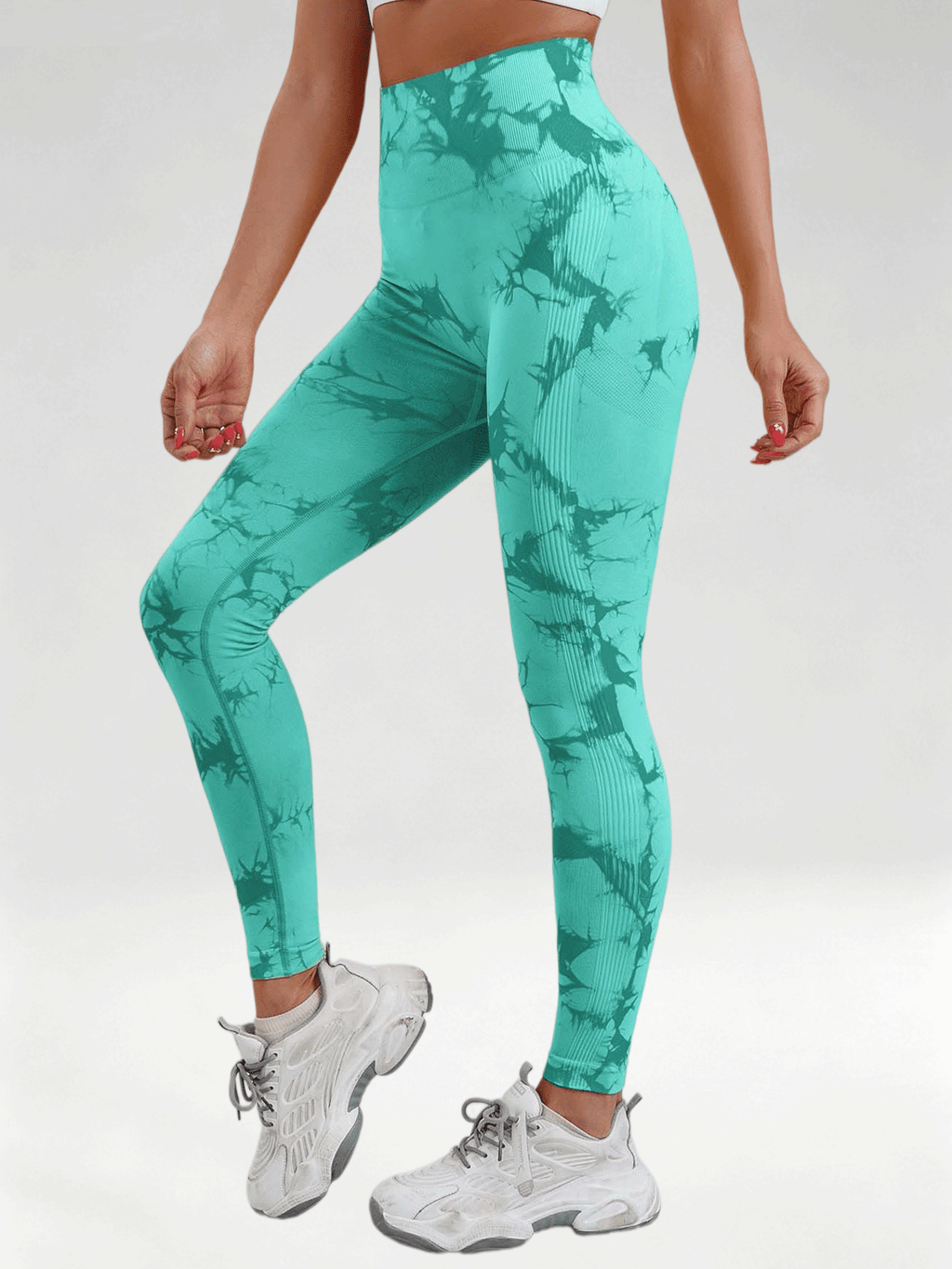 Flexvibe Tie Dye High Waist Leggings, Butt Lifting Quick Dry 9/8 Workout Pants for Women