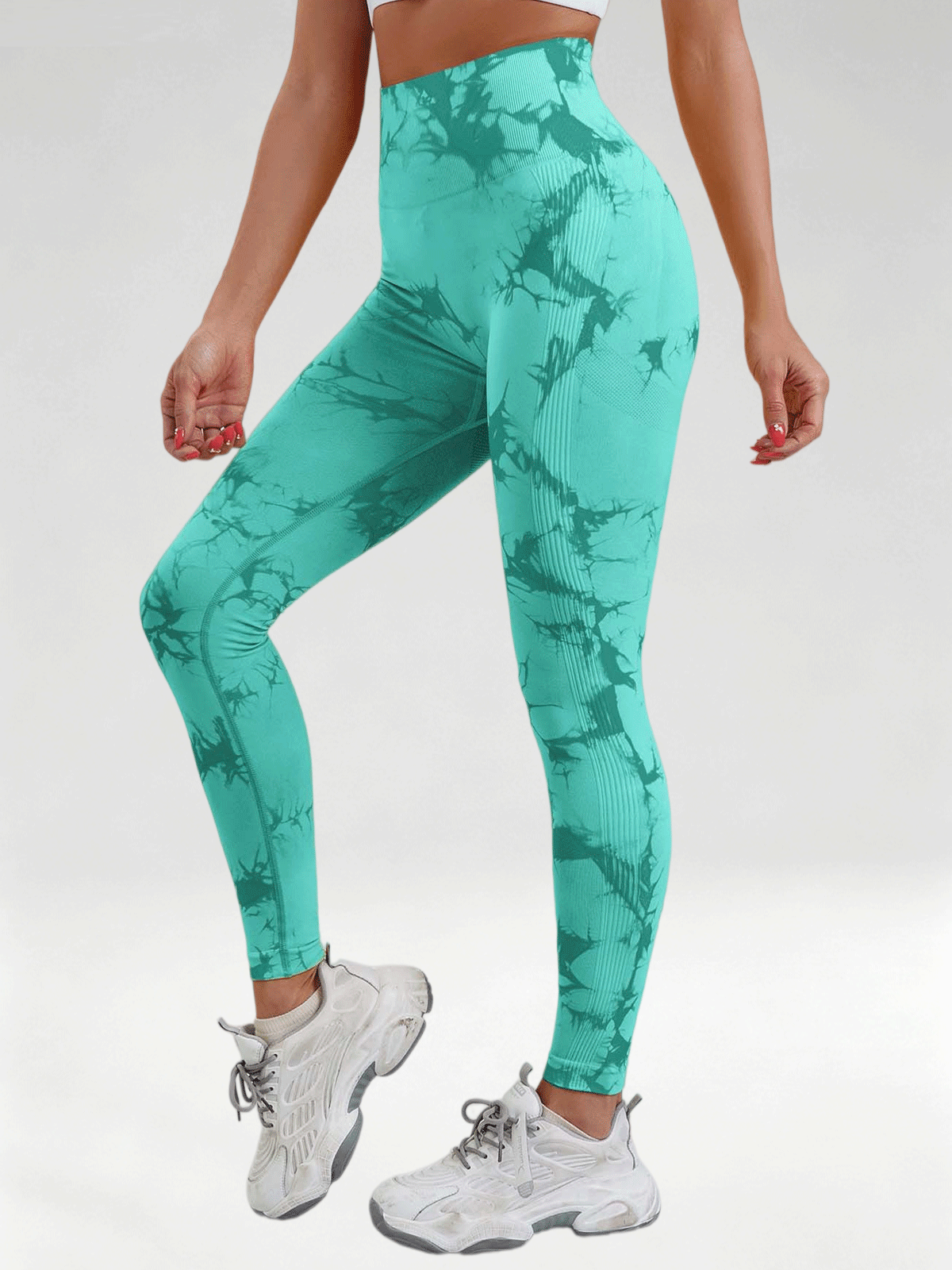 Flexvibe Tie Dye High Waist Leggings, Butt Lifting Quick Dry 9/8 Workout Pants for Women