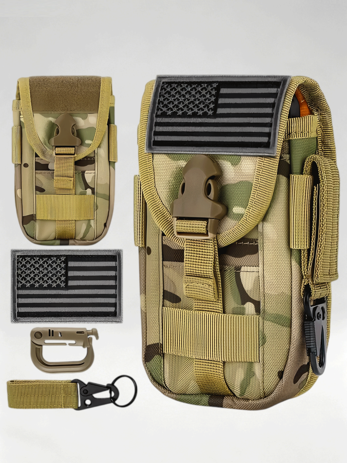 Flexvibe Camo Tactical Fanny Pack, Multi-purpose Large Capacity Phone Pouch for Outdoor Sports