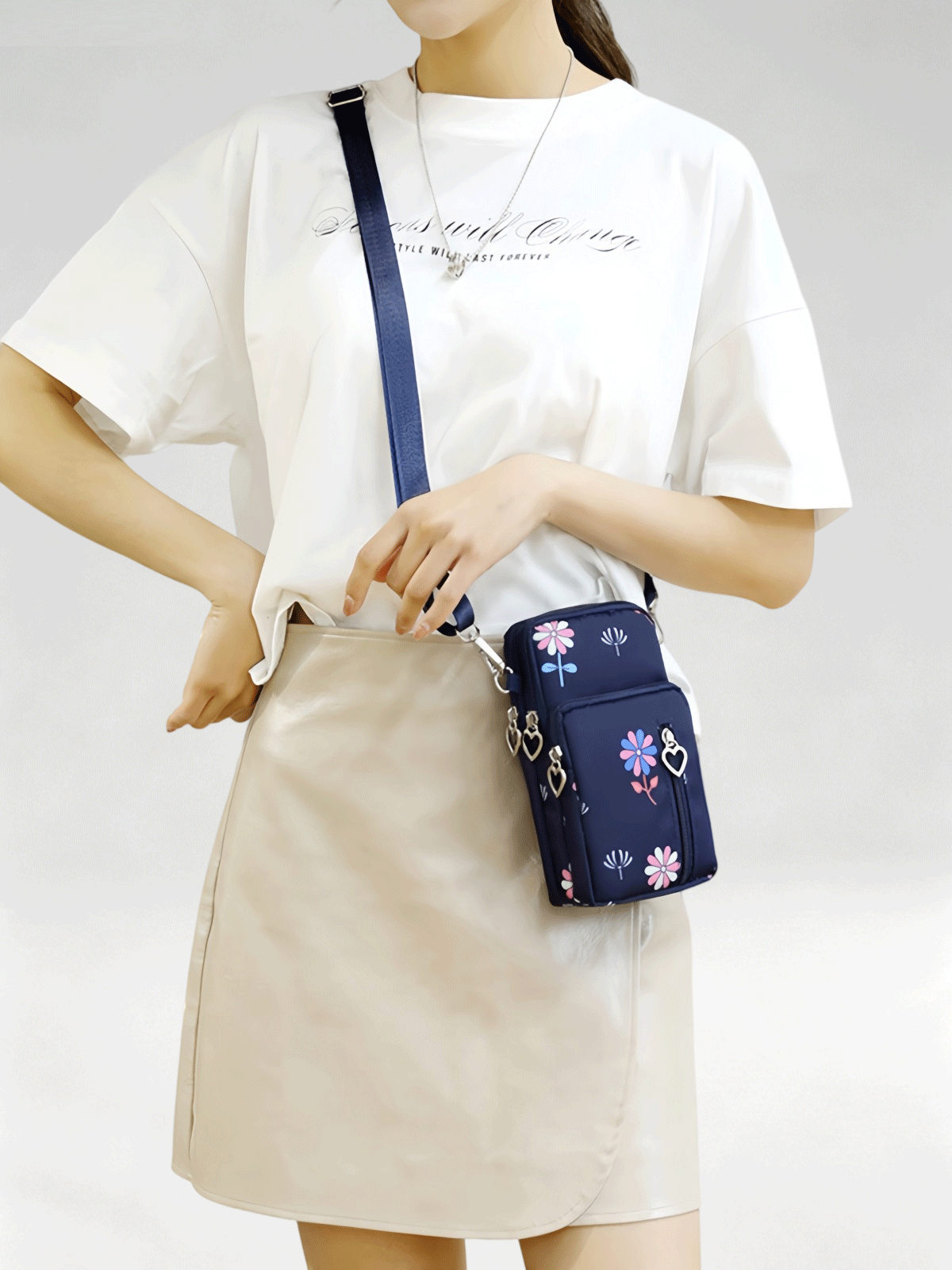 Flexvibe Mini Cell Phone Crossbody Bag for Women, Versatile Vertical Neck Pouch Coin Purse