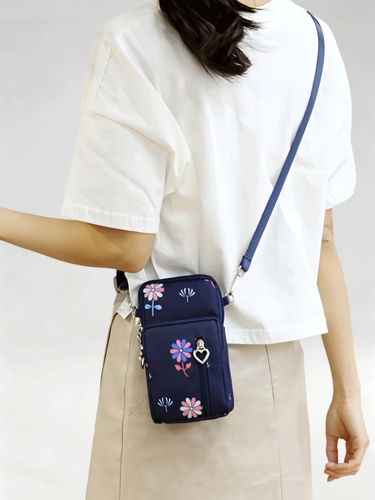 Flexvibe Mini Cell Phone Crossbody Bag for Women, Versatile Vertical Neck Pouch Coin Purse