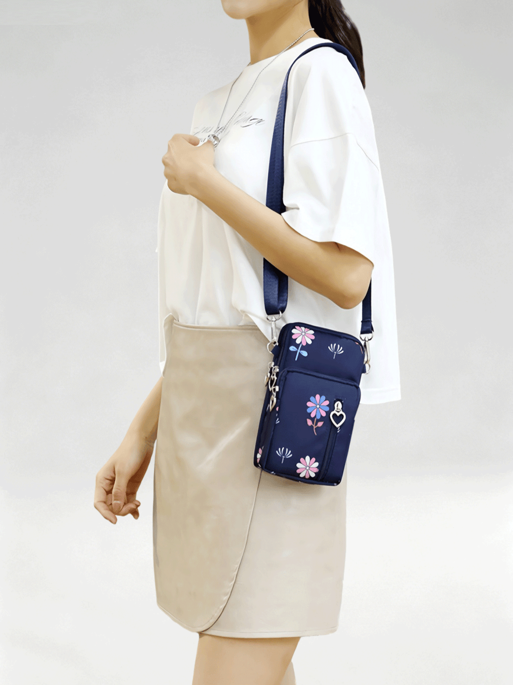 Flexvibe Mini Cell Phone Crossbody Bag for Women, Versatile Vertical Neck Pouch Coin Purse