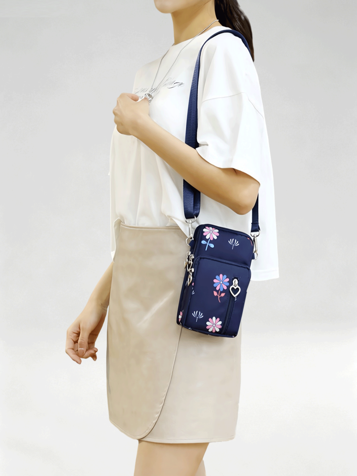 Flexvibe Mini Cell Phone Crossbody Bag for Women, Versatile Vertical Neck Pouch Coin Purse