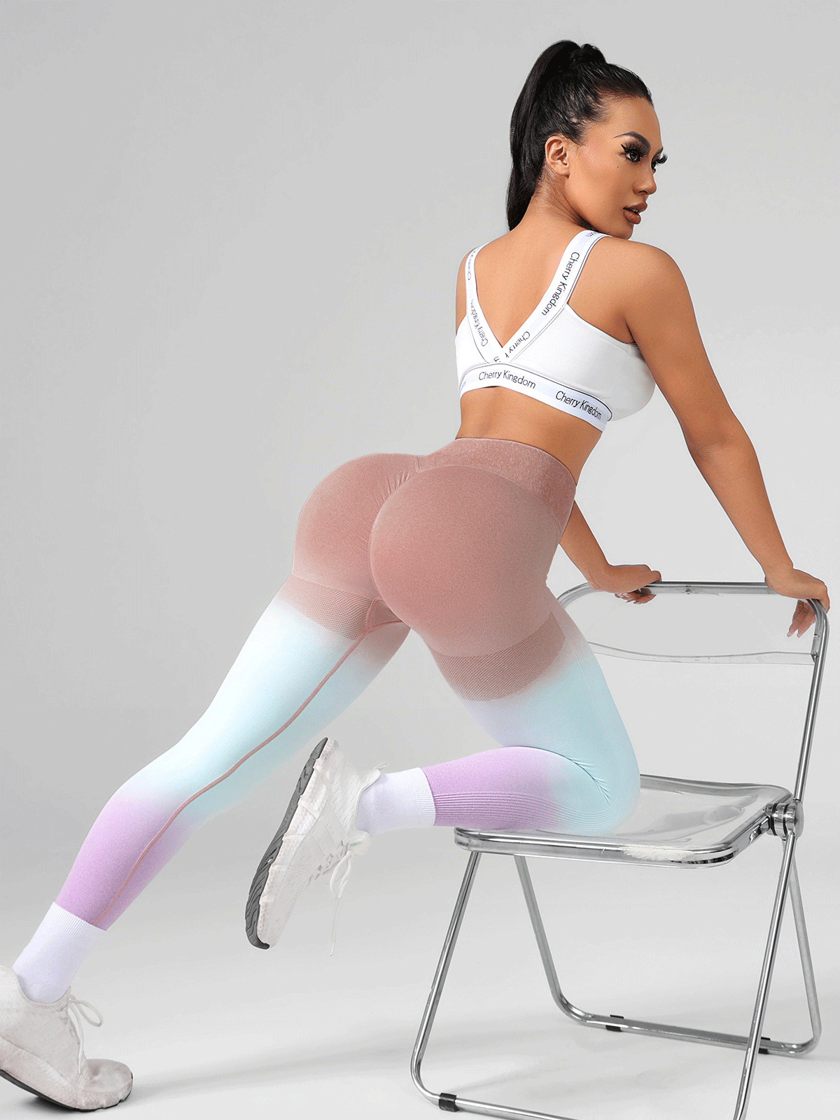 Flexvibe Gradient High Waist Naked Feel Yoga Leggings, No Camel Toe Tummy Control Butt Lifting Quick Dry Pants