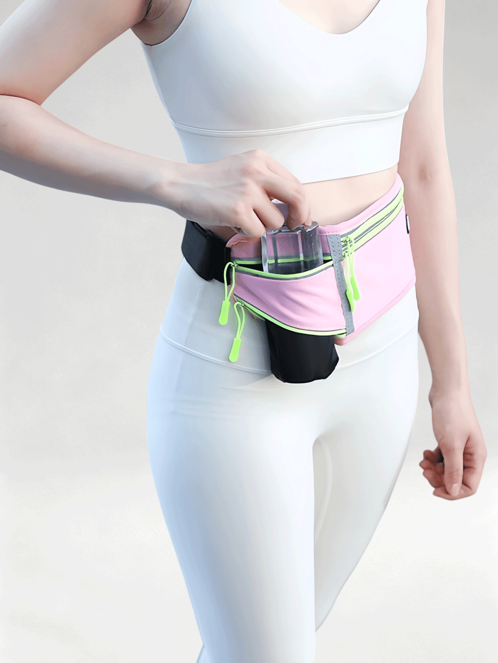 Flexvibe Running Waist Pack, Light Slim Water Bottle Holder for Marathon Jogging, Phone Pouch for Men Women