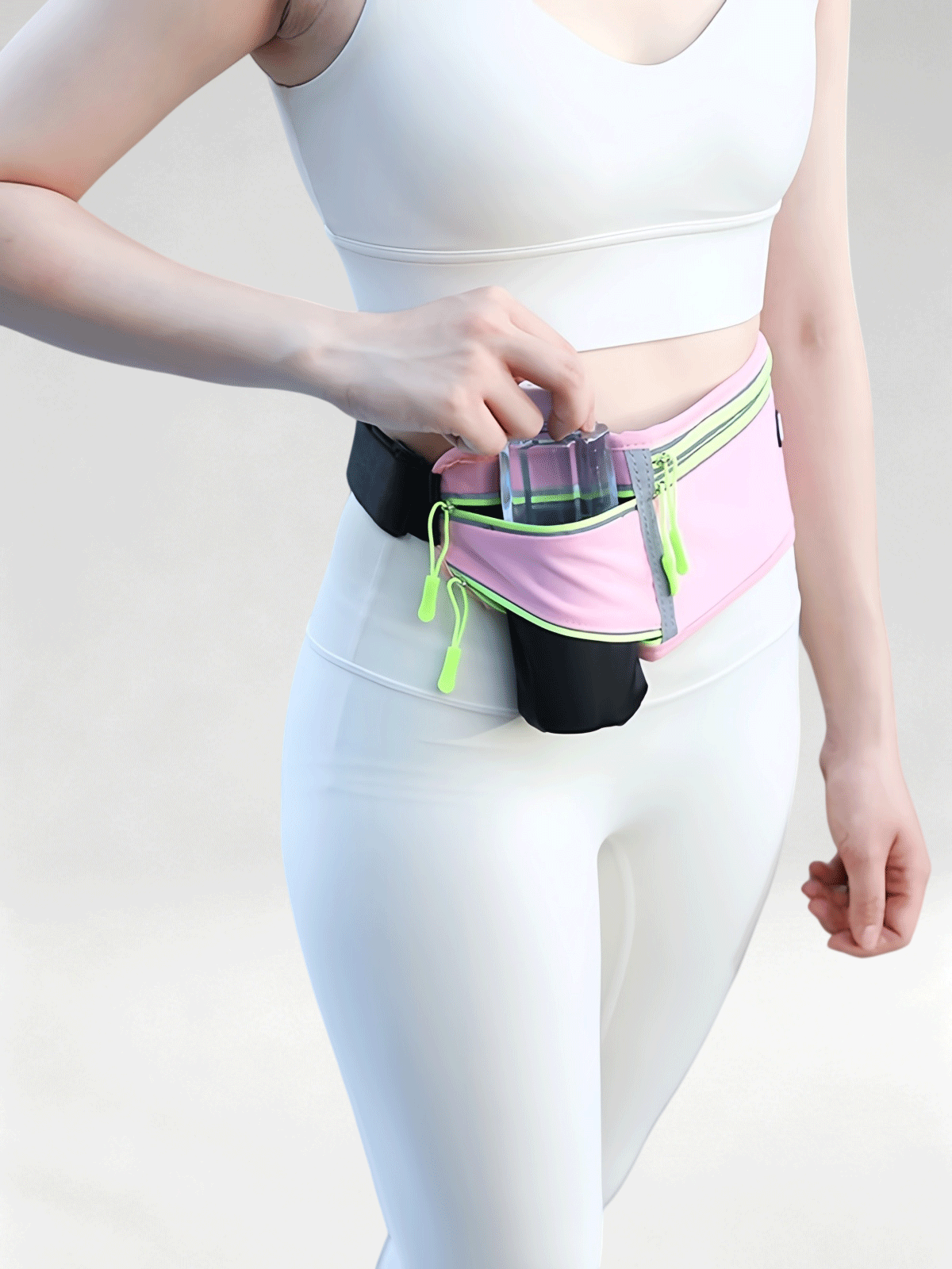 Flexvibe Running Waist Pack, Light Slim Water Bottle Holder for Marathon Jogging, Phone Pouch for Men Women