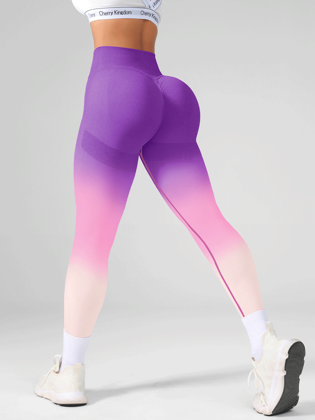 Flexvibe Gradient High Waist Naked Feel Yoga Leggings, No Camel Toe Tummy Control Butt Lifting Quick Dry Pants