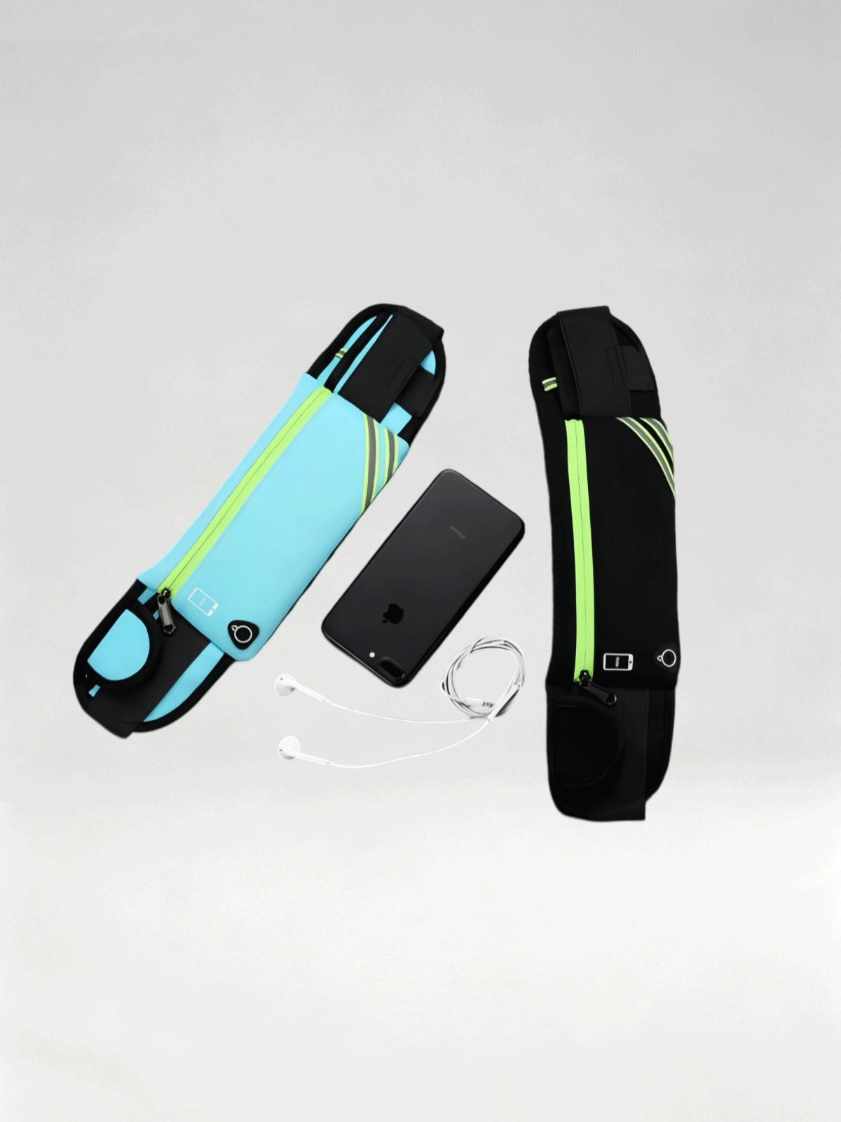 Flexvibe 2 Pack Reflective Running Waist Bag, Waterproof Phone Fanny Pack for Fitness Travel Marathon Men Women