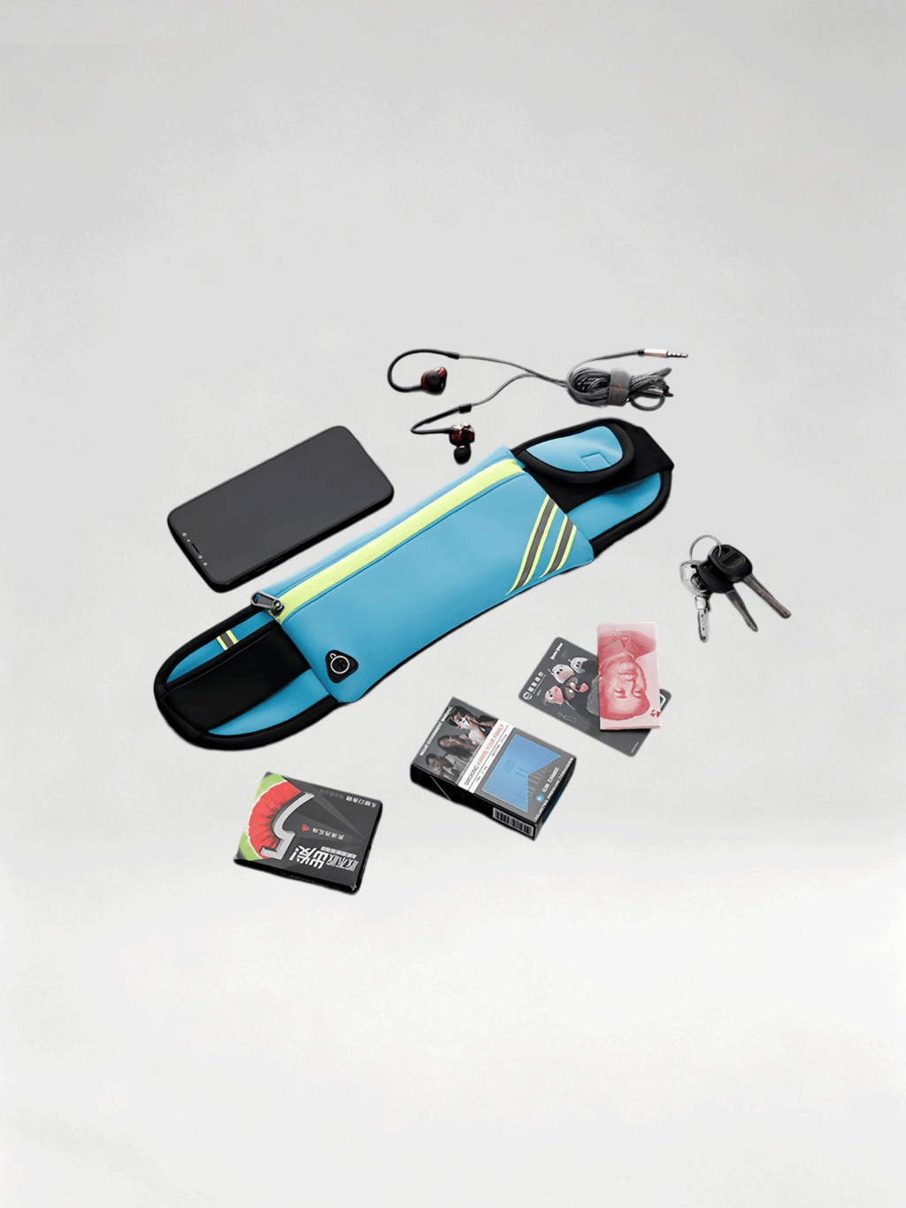 Flexvibe 2 Pack Reflective Running Waist Bag, Waterproof Phone Fanny Pack for Fitness Travel Marathon Men Women