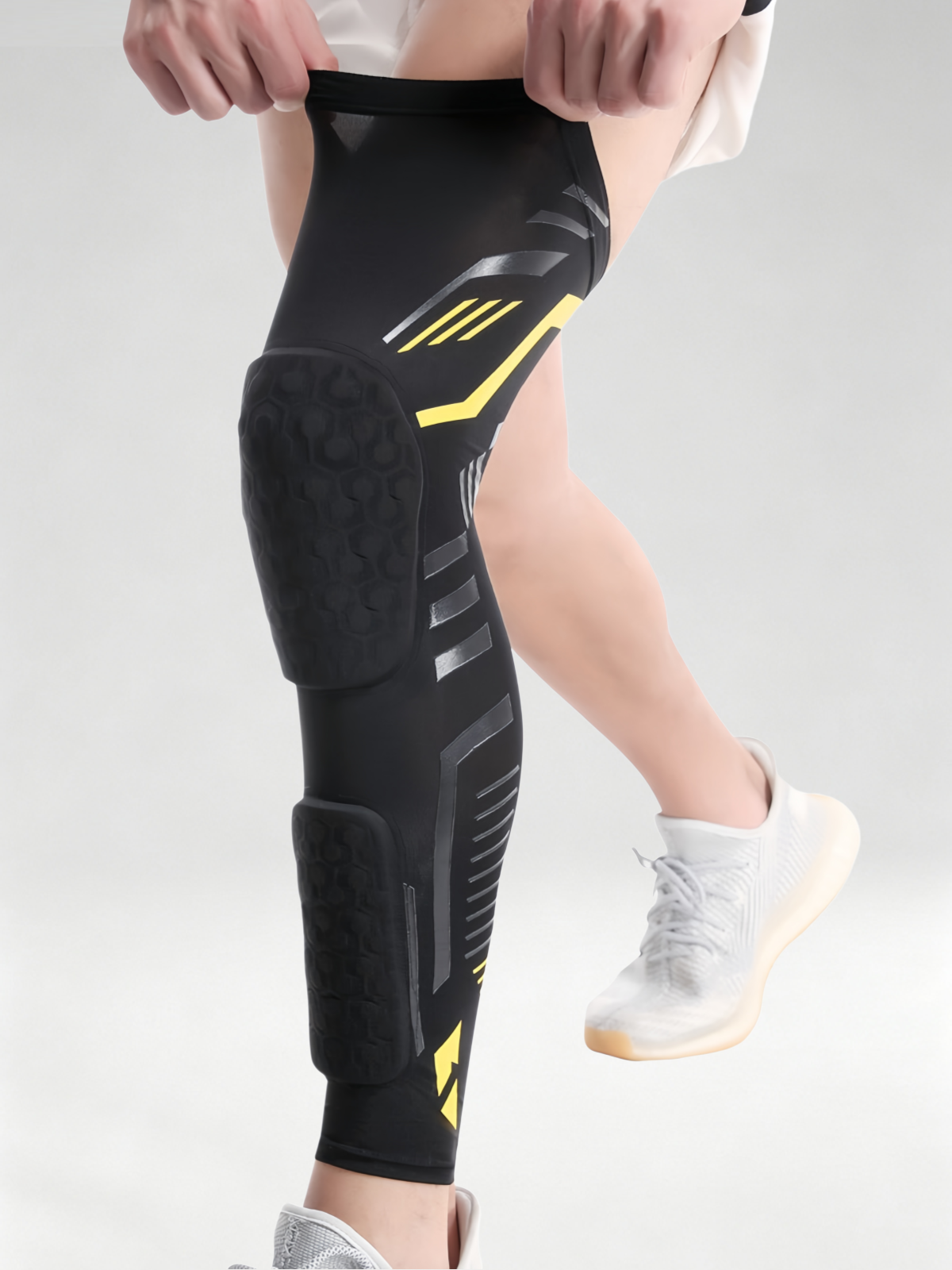 Flexvibe Honeycomb Anti‑Collision Knee Sleeve Non‑Slip Patella Protector for Basketball Running Cycling