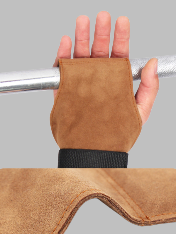 Flexvibe Leather Palm Weightlifting Wrist Straps, Strength Training Hand Grips Anti-Slip Lifting Assist Gloves for Deadlifts & Pull-Ups