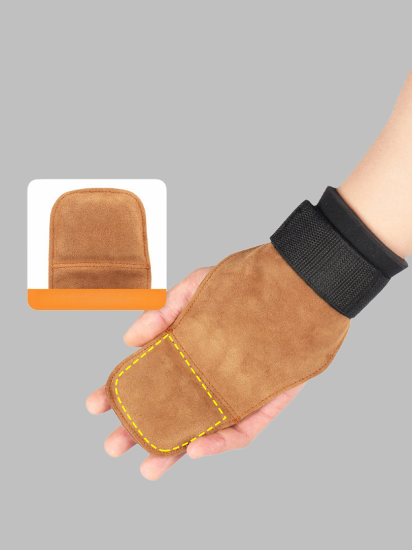 Flexvibe Leather Palm Weightlifting Wrist Straps, Strength Training Hand Grips Anti-Slip Lifting Assist Gloves for Deadlifts & Pull-Ups