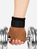 Flexvibe Leather Palm Weightlifting Wrist Straps, Strength Training Hand Grips Anti-Slip Lifting Assist Gloves for Deadlifts & Pull-Ups