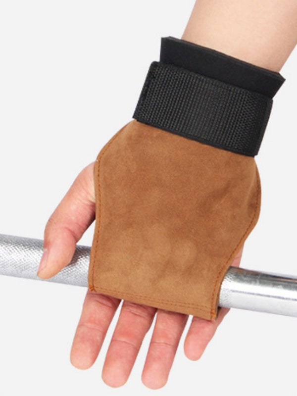 Flexvibe Leather Palm Weightlifting Wrist Straps, Strength Training Hand Grips Anti-Slip Lifting Assist Gloves for Deadlifts & Pull-Ups