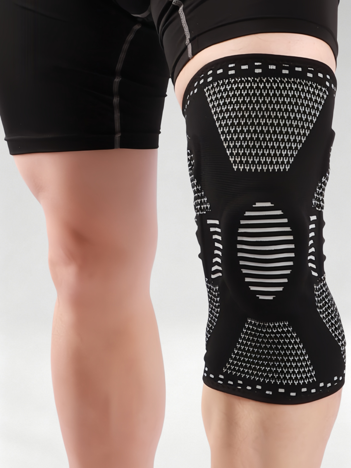Flexvibe Silicone Spring Support Knee Sleeve for Men Women Basketball Running Hiking Patella Protection