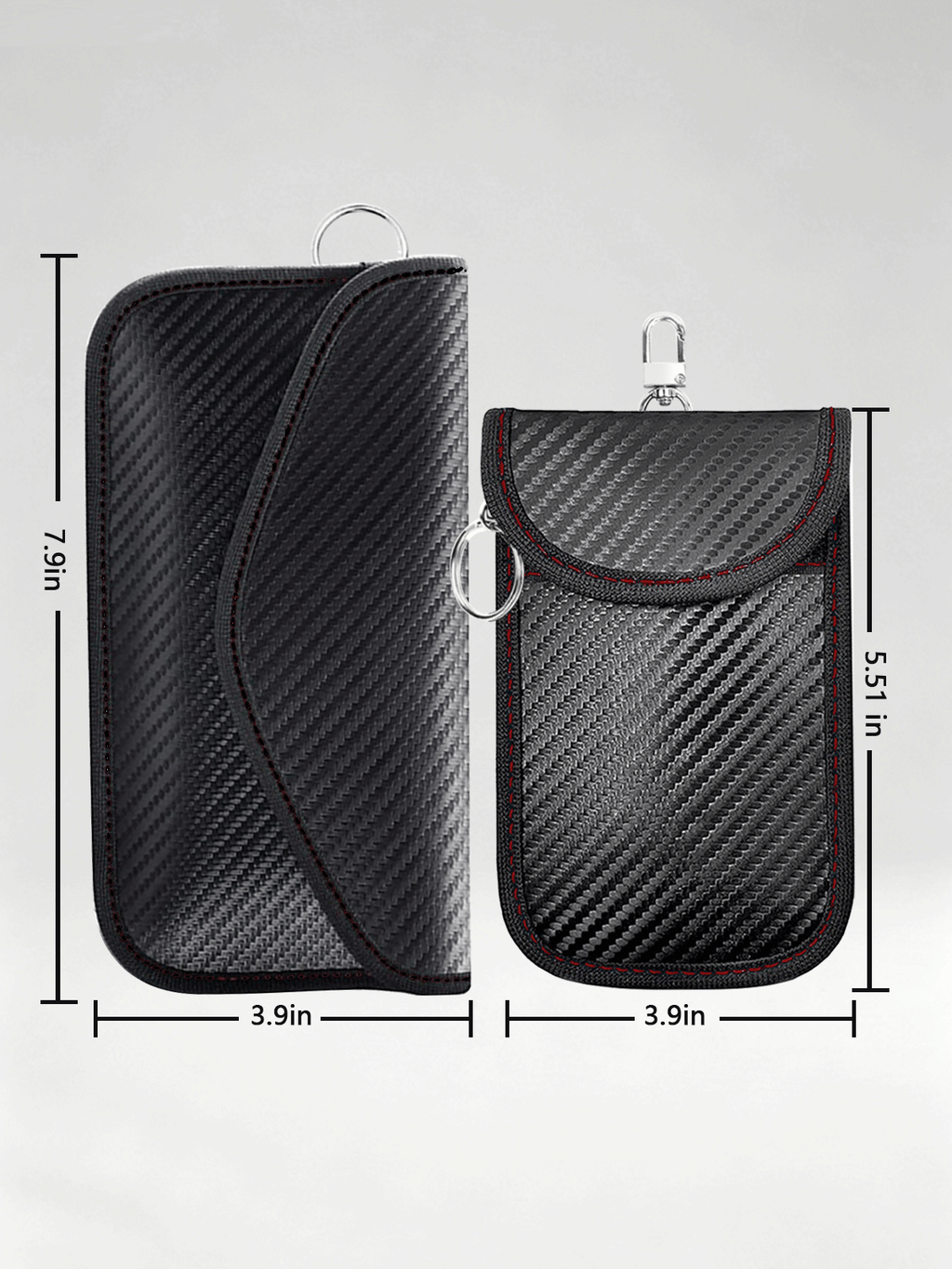 Flexvibe Carbon Fiber Car Key Fob Pouch, RFID Blocking Anti Scan Signal Shielding Key Case