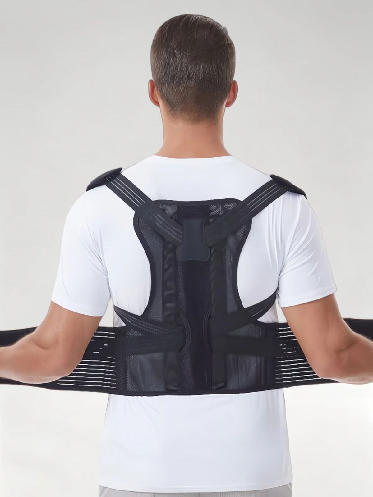 Flexvibe Posture Corrector with Shoulder Pads | Back Support Brace, Anti-Slouching, Unisex, S–XL